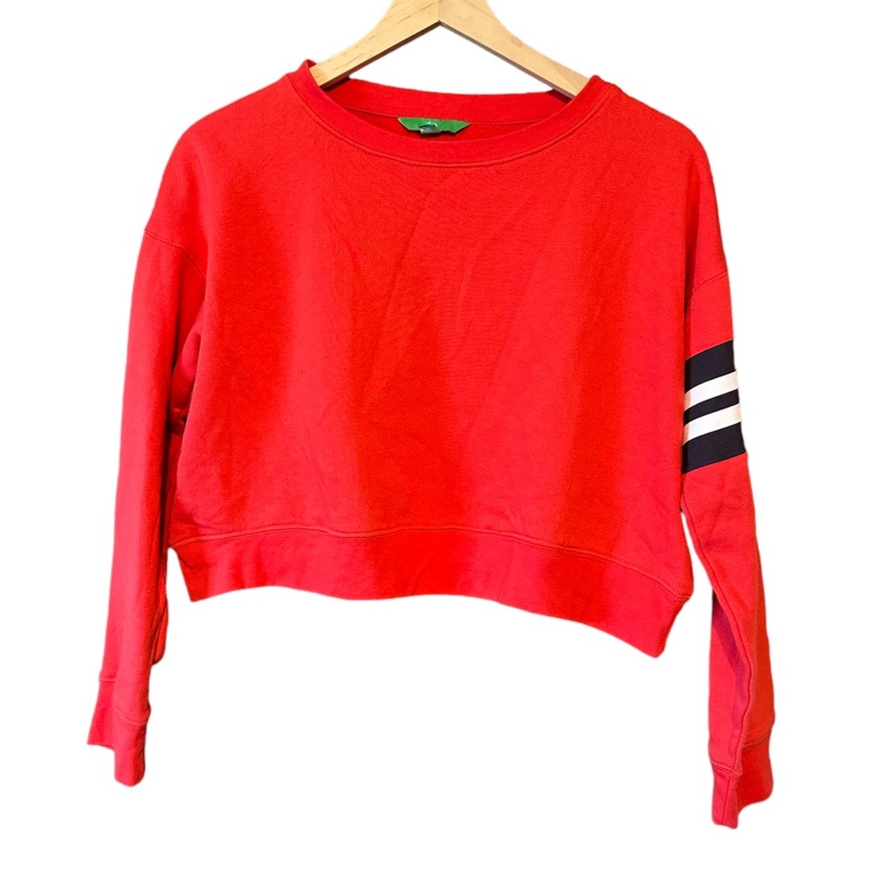 Dip Red Cropped Long Sleeve Sweater SIZE M